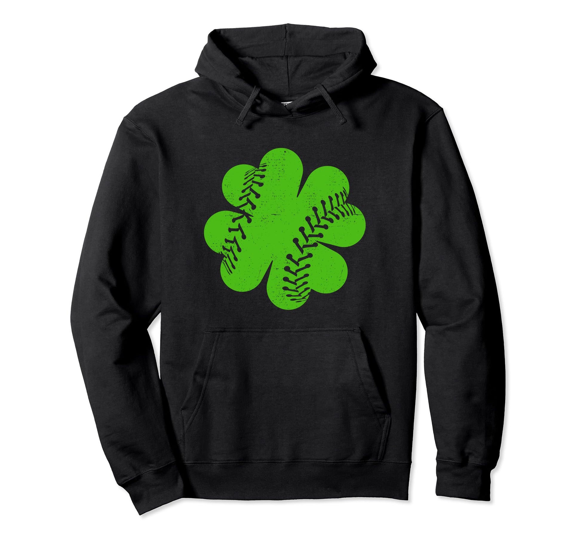 Four Leaf Clover Baseball St Patricks Day Hoodie - Trendy Graphic Unisex - T-Shirt, Sweatshirt, Hoodie