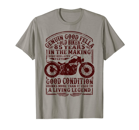85 Years Old Biker Birthday Motorcycles T-Shirt - Unique Graphic Unisex - T-Shirt, Sweatshirt, Hoodie