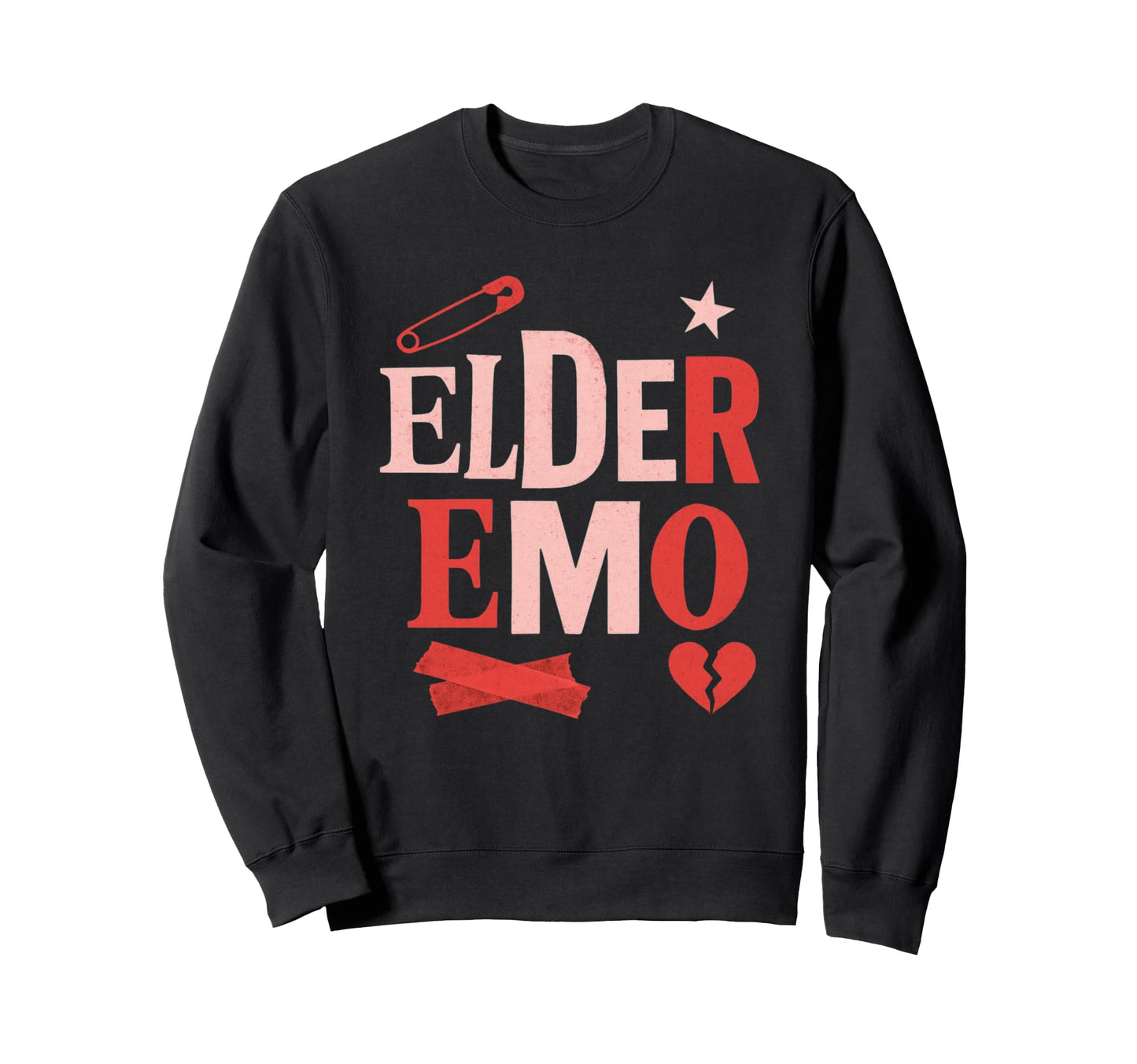 Elder Emo Punk Typography Nostalgia Sweatshirt - Unique Graphic Men Women - T-Shirt, Sweatshirt, Hoodie