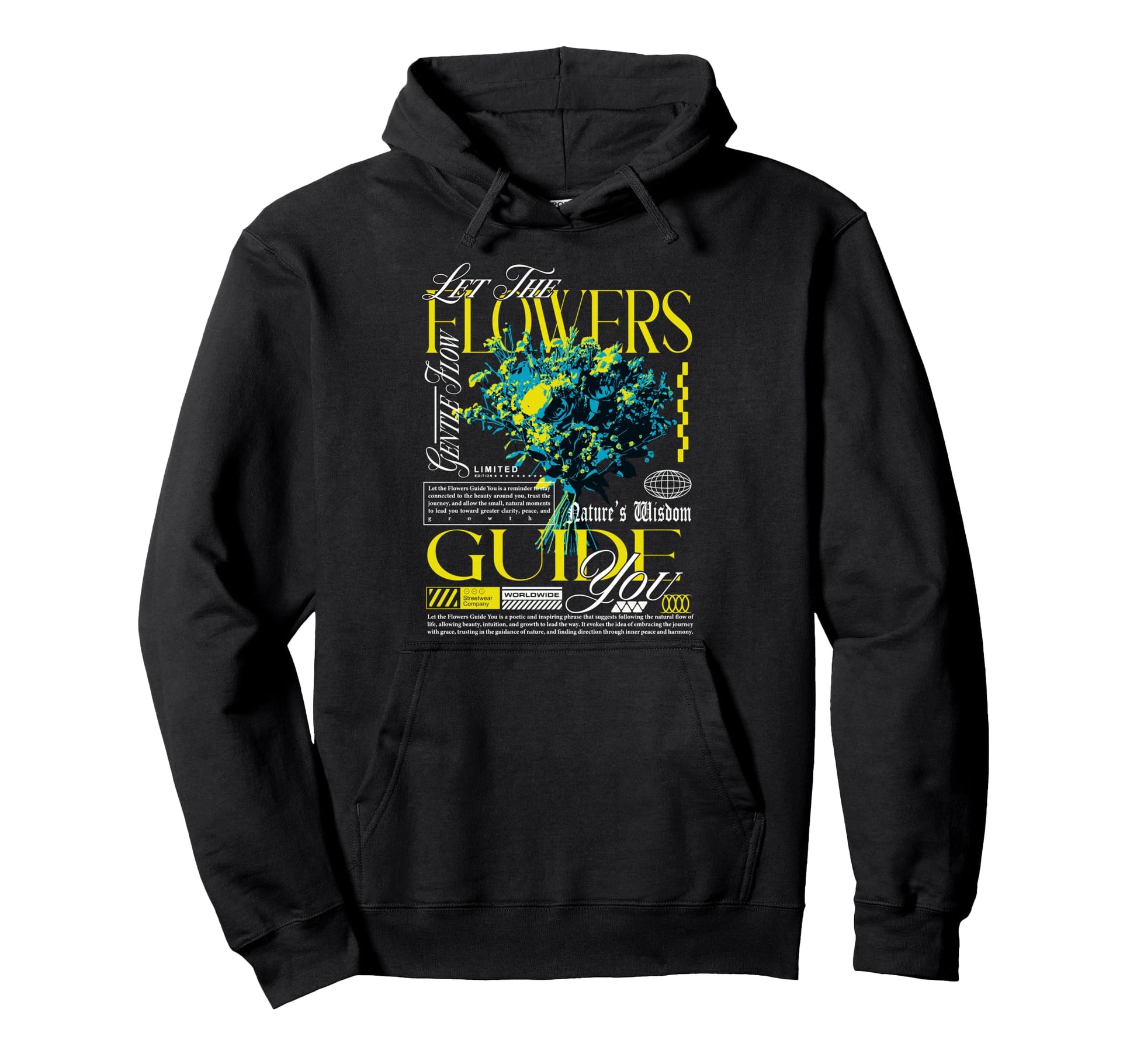 Y2K Flowers Bold Urban Graffiti Aesthetic Hoodie - Unique Graphic Men Women - T-Shirt, Sweatshirt, Hoodie