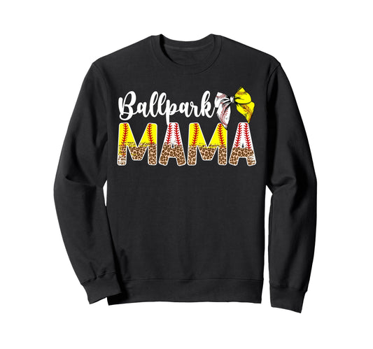 Ballpark Mama Coquette Softball Sweatshirt - Unique Graphic Unisex - T-Shirt, Sweatshirt, Hoodie
