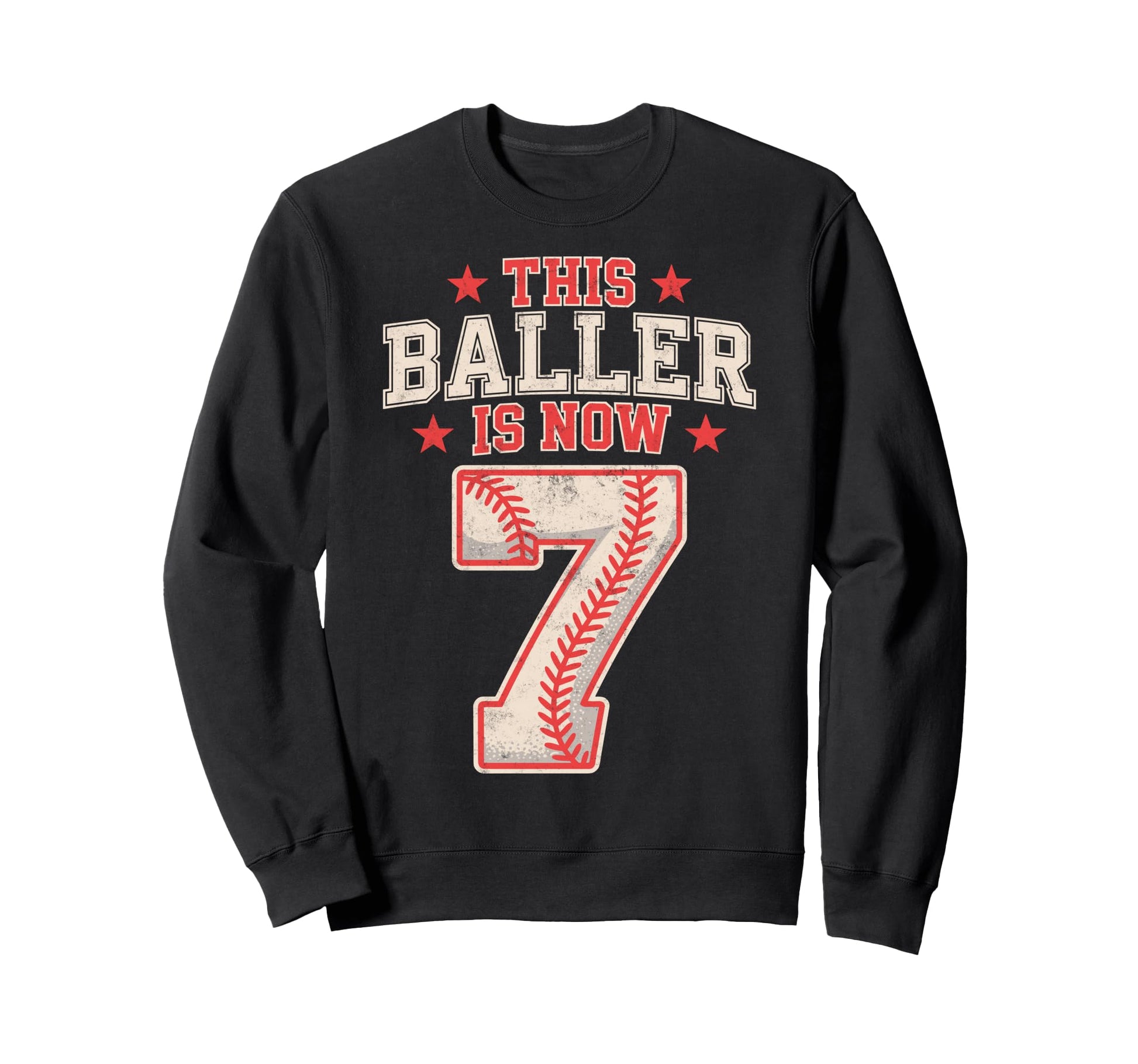This Baller Is Now 7 Year Baseball Sweatshirt - Minimalist Print Unisex - T-Shirt, Sweatshirt, Hoodie