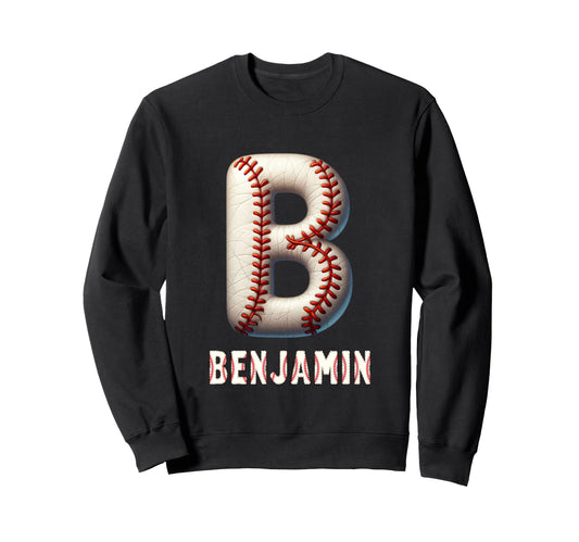 Baseball Home Run Daniel Initial Sweatshirt - Novelty Apparel for Adults - T-Shirt, Sweatshirt, Hoodie