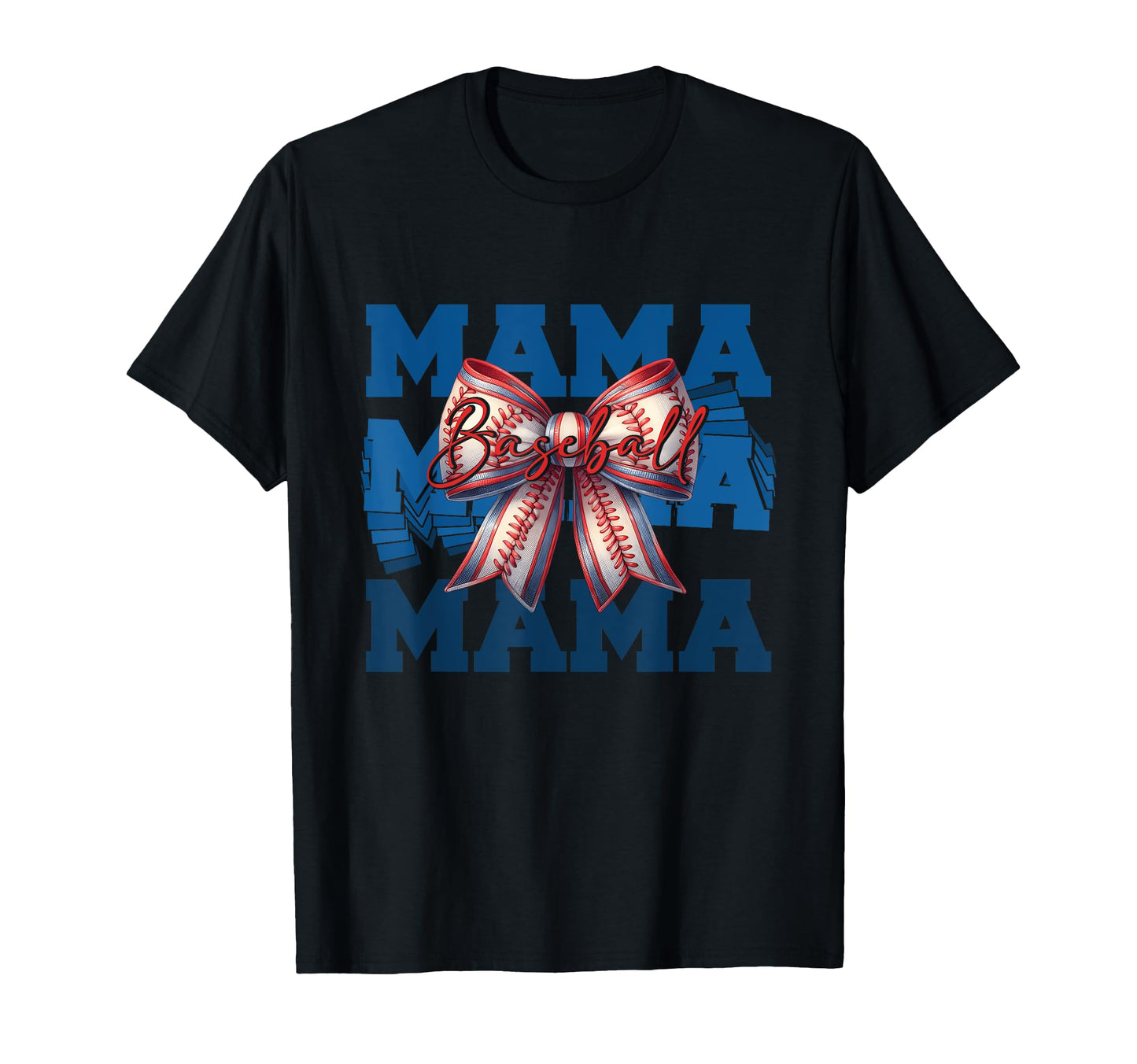 Baseball Mama Coquette Bow T-Shirt - Fun Novelty Design for Adults - T-Shirt, Sweatshirt, Hoodie