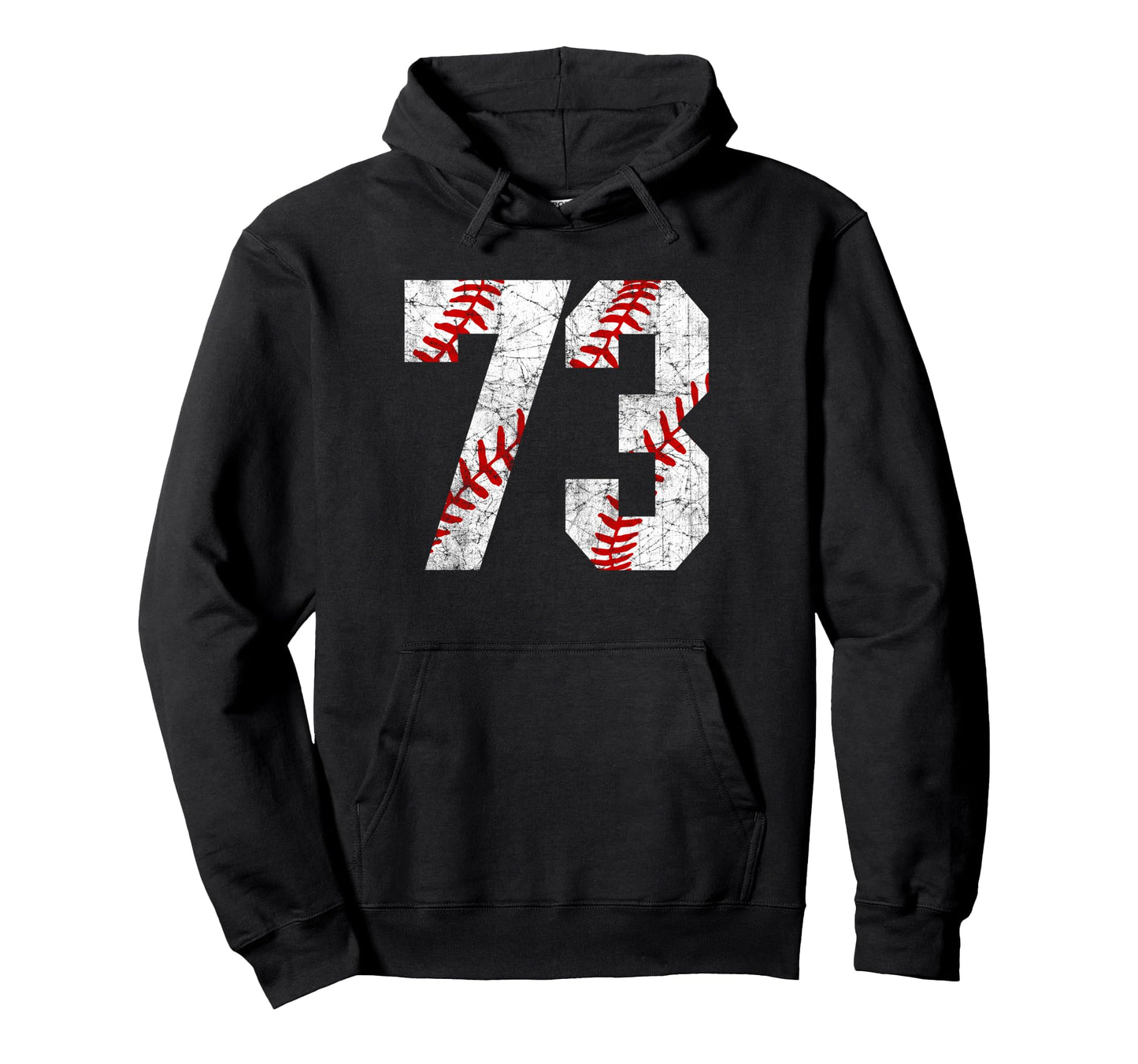 Distressed Baseball Number 73 Jersey Uniform Hoodie - Graphic Print Unisex - T-Shirt, Sweatshirt, Hoodie