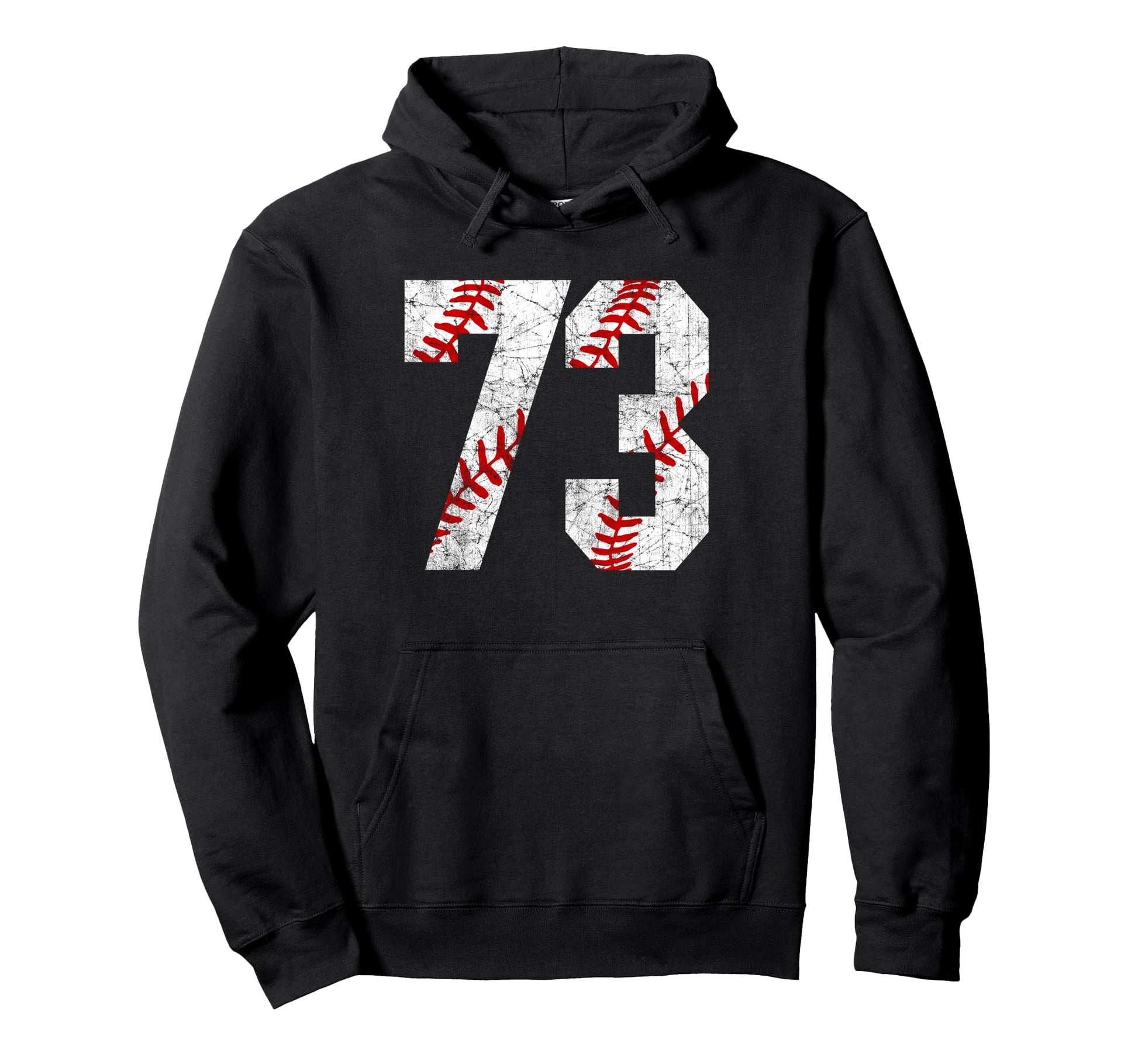Distressed Baseball Number 73 Jersey Uniform Hoodie - Graphic Print Unisex - T-Shirt, Sweatshirt, Hoodie