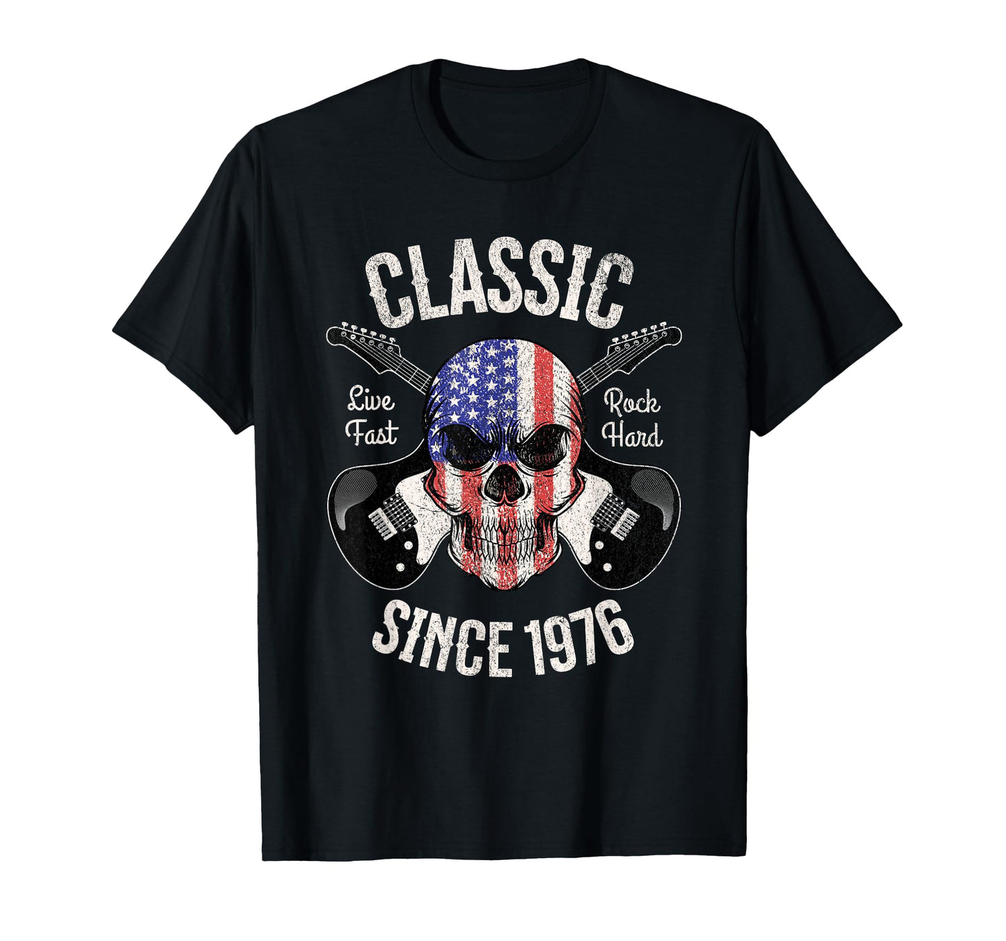 50Th Birthday Guitar Rock And Roll T-Shirt - Graphic Print for Adults - T-Shirt, Sweatshirt, Hoodie