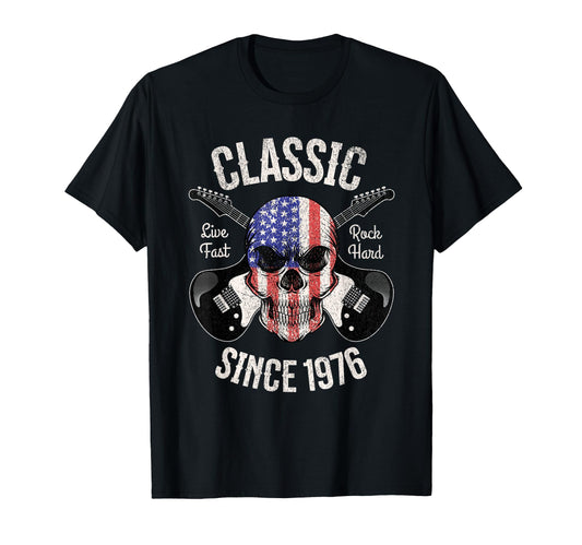 50Th Birthday Guitar Rock And Roll T-Shirt - Graphic Print for Adults - T-Shirt, Sweatshirt, Hoodie