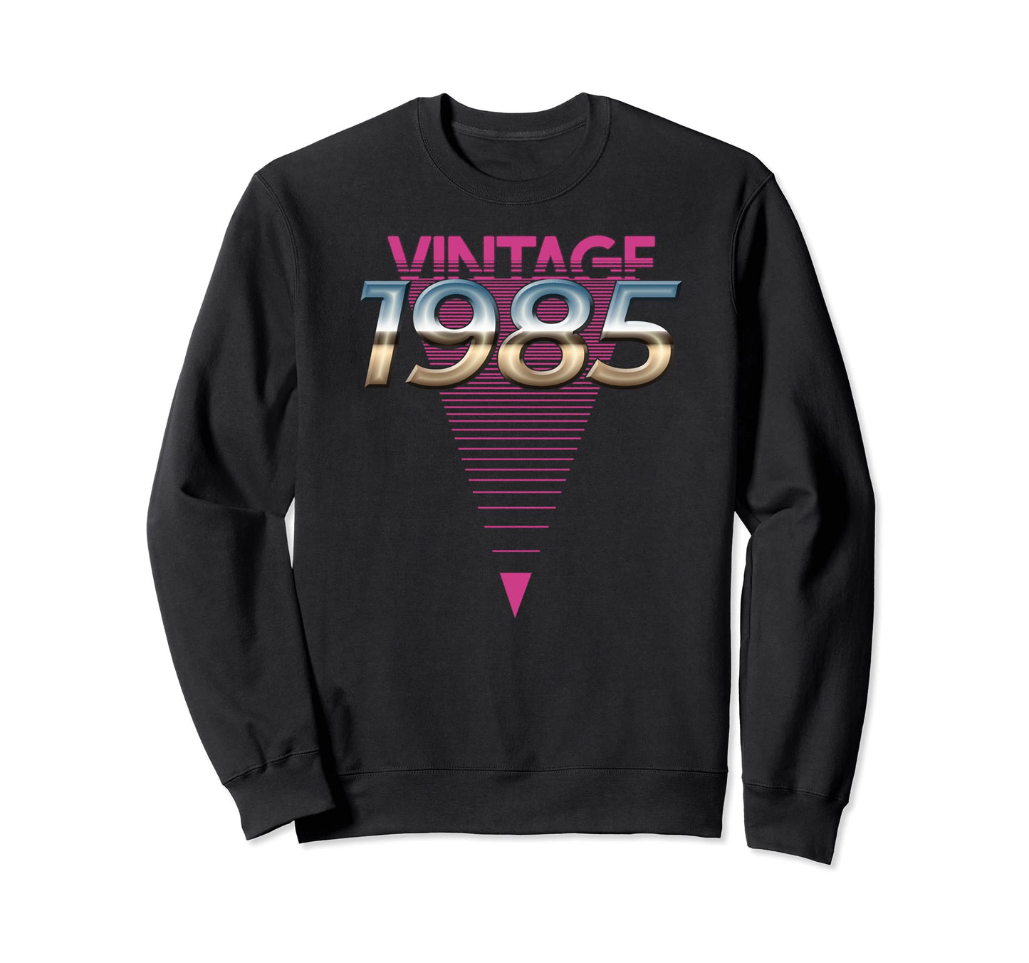 1985 80S Synthwave Triangle Sweatshirt - Graphic Print Unisex - T-Shirt, Sweatshirt, Hoodie