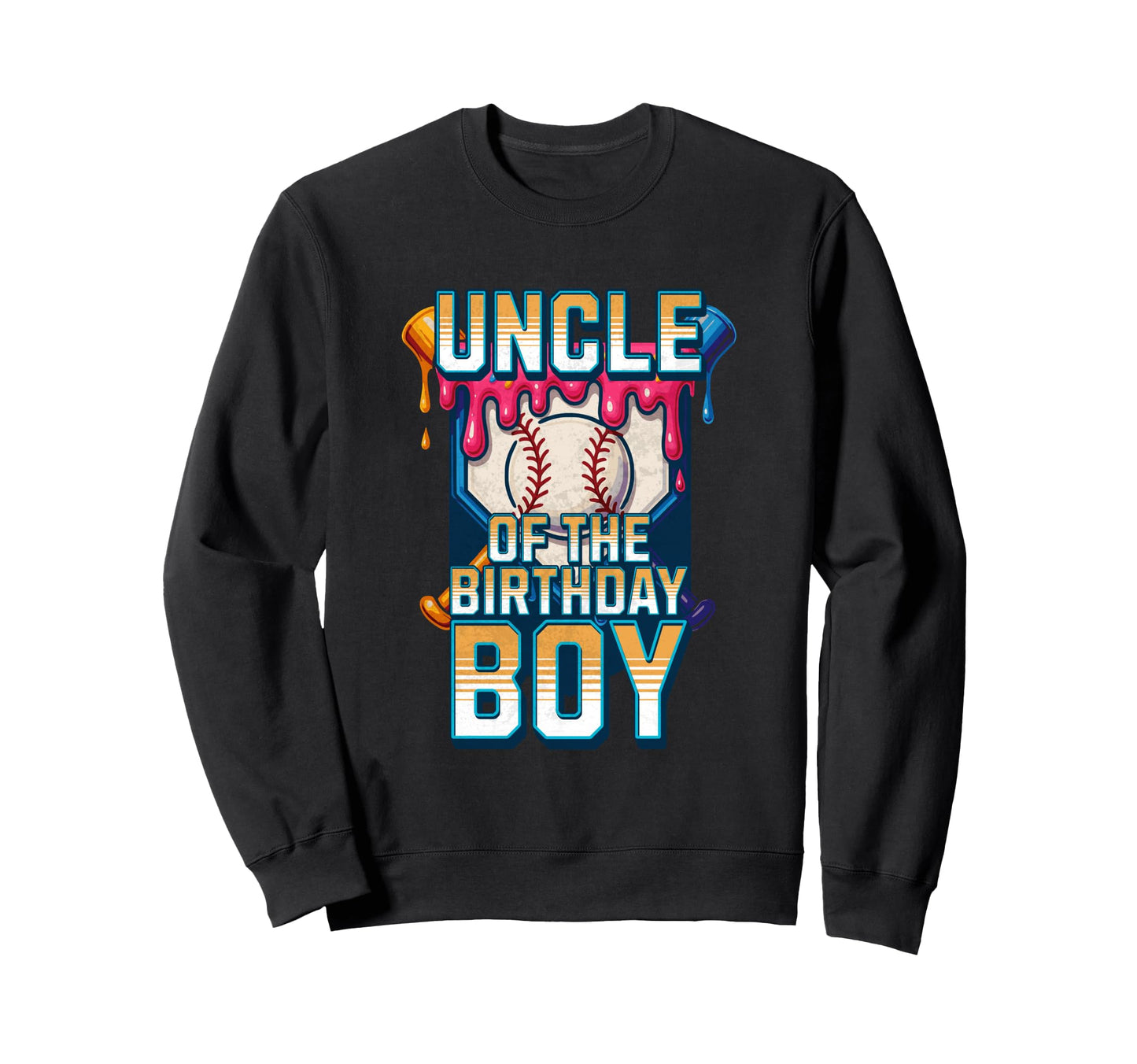 Uncle Birthday Baseball Ice Cream Sweatshirt - Minimalist Print Men Women - T-Shirt, Sweatshirt, Hoodie