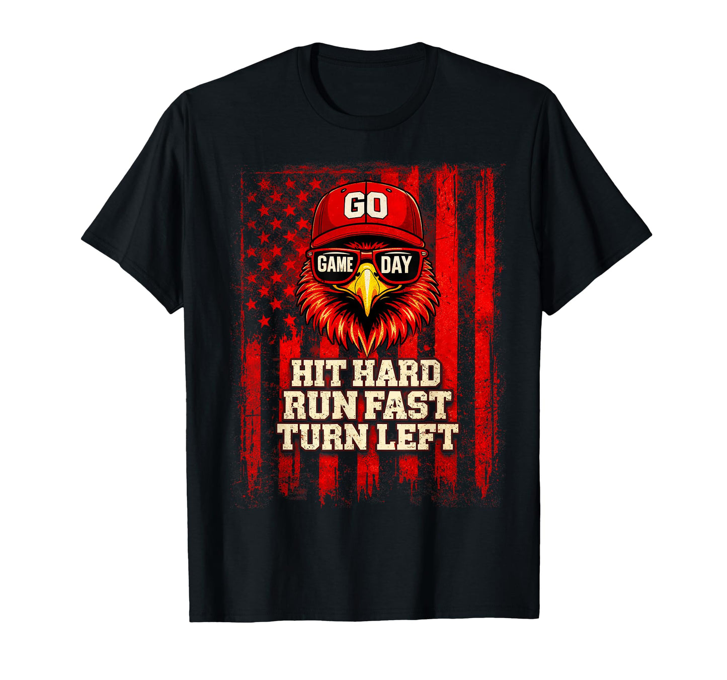 Hit Hard Run Fast Turn Left Cardinal T-Shirt - Custom Art Print for Adults - T-Shirt, Sweatshirt, Hoodie