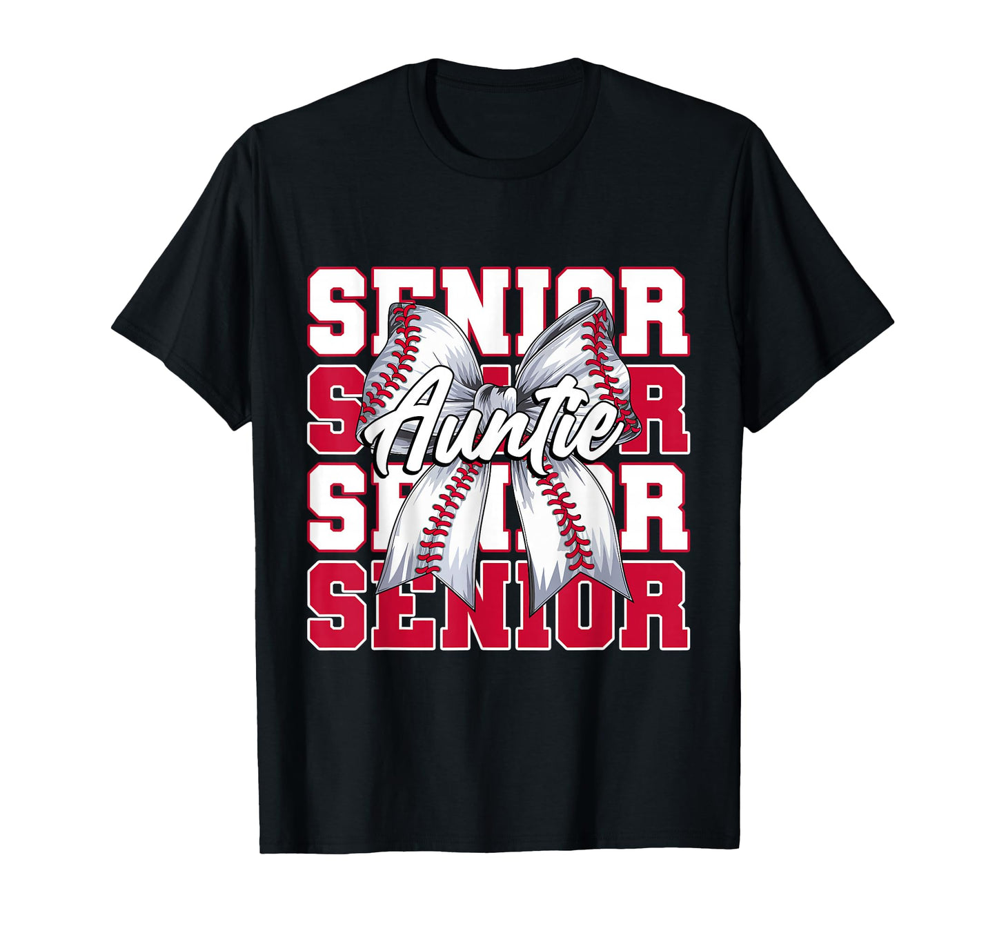 Baseball Auntie Senior 2026 Coquette T-Shirt - Fun Novelty Design Unisex - T-Shirt, Sweatshirt, Hoodie