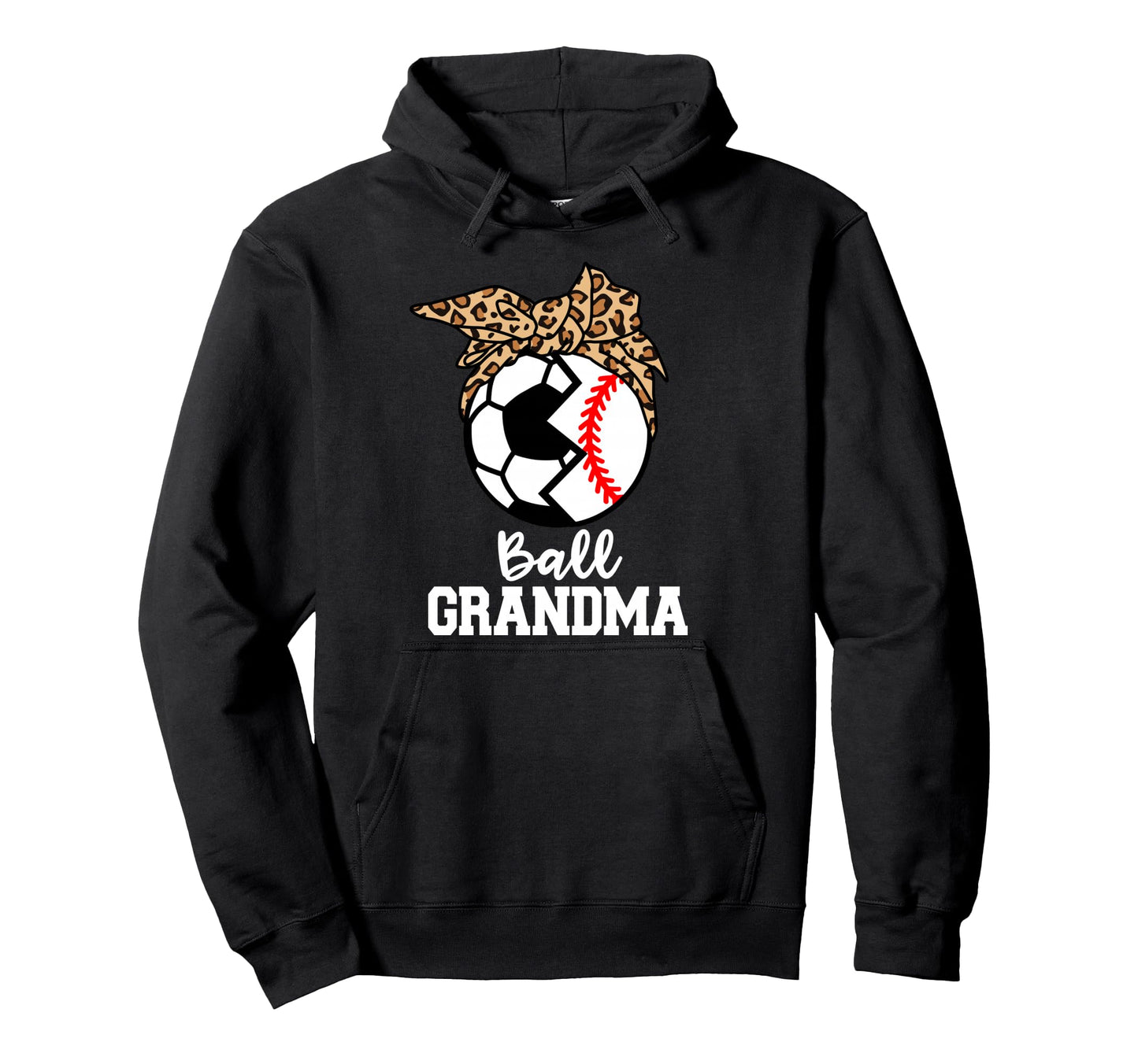 Ball Grandma Soccer Baseball Leopard Hoodie - Custom Art Print for Adults - T-Shirt, Sweatshirt, Hoodie
