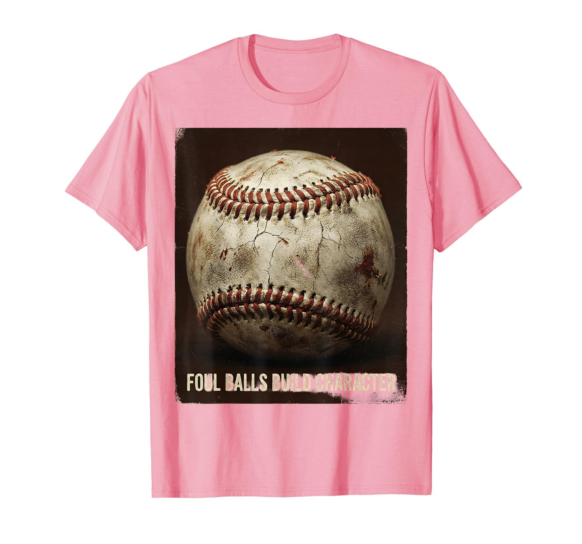 Foul Balls Build Character Baseball T-Shirt - Minimalist Print Unisex - T-Shirt, Sweatshirt, Hoodie