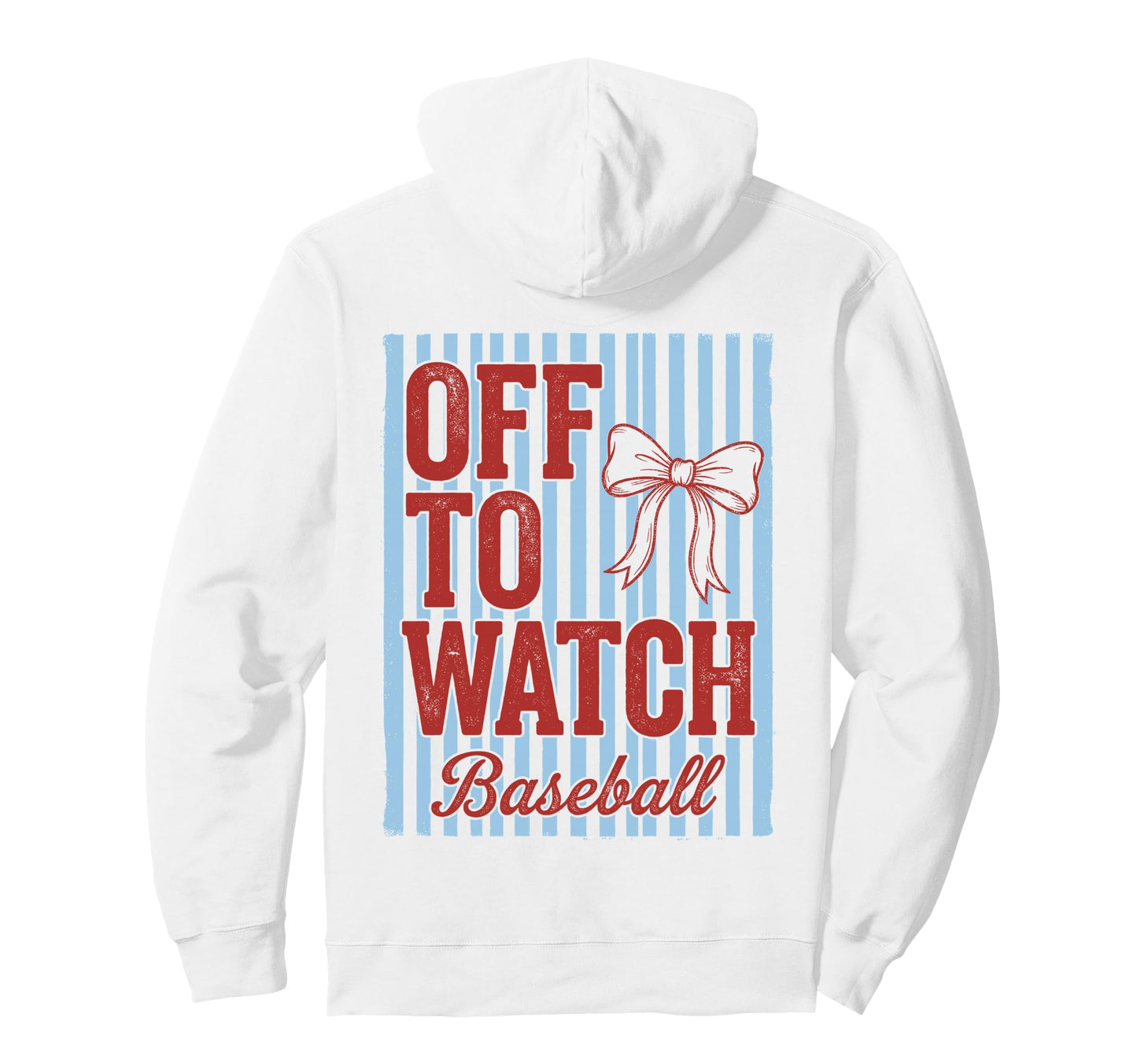 Off To Watch Baseball Funny Mom Bow Hoodie - Unique Graphic Unisex - T-Shirt, Sweatshirt, Hoodie