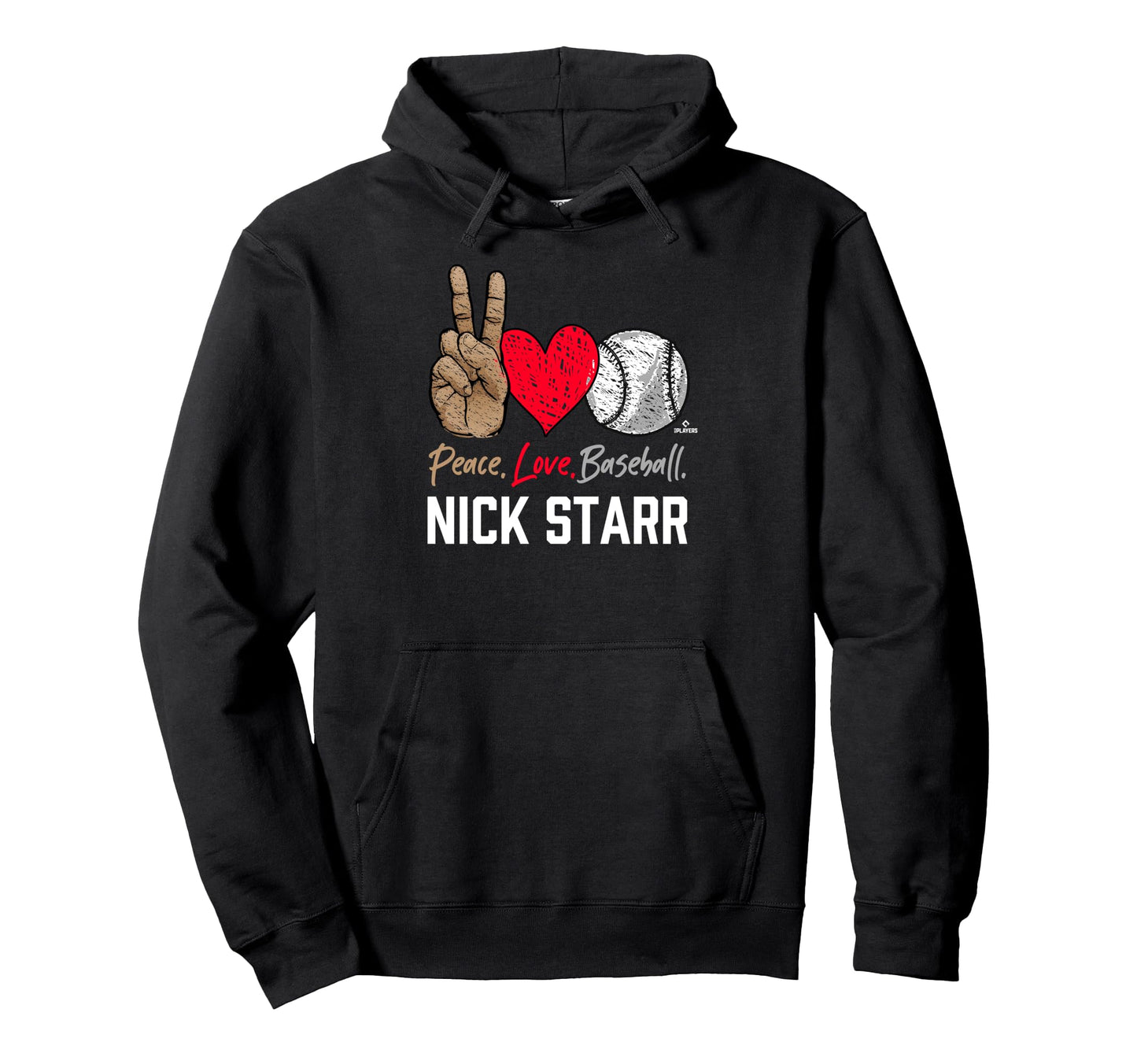 Peace Love Nick Starr Prospect Baseball Hoodie - Aesthetic Graphic Unisex - T-Shirt, Sweatshirt, Hoodie