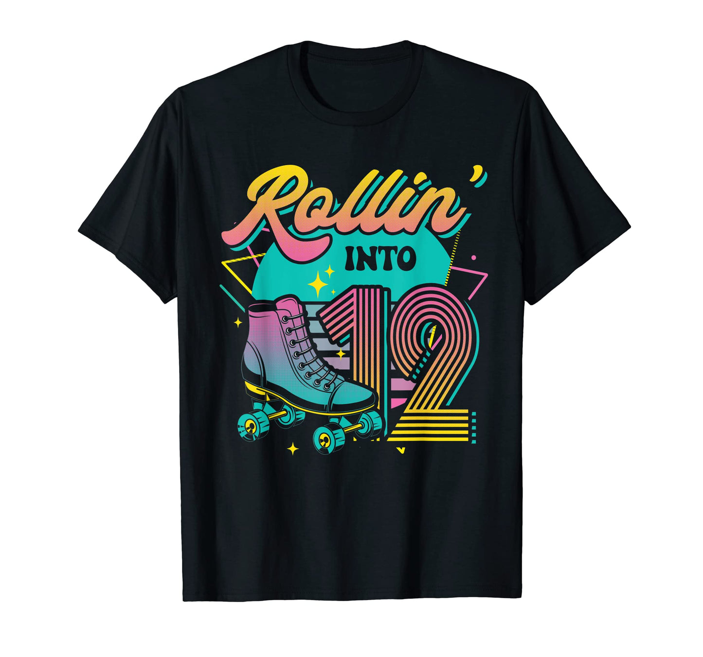 Roller Skate 12Th Birthday Party Rolling T-Shirt - Unique Graphic Unisex - T-Shirt, Sweatshirt, Hoodie