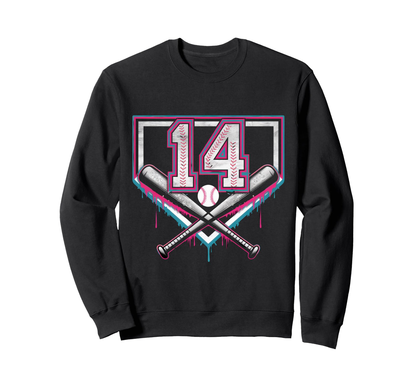 14Th Birthday Baseball Home Ice Sweatshirt - Trendy Graphic for Adults - T-Shirt, Sweatshirt, Hoodie