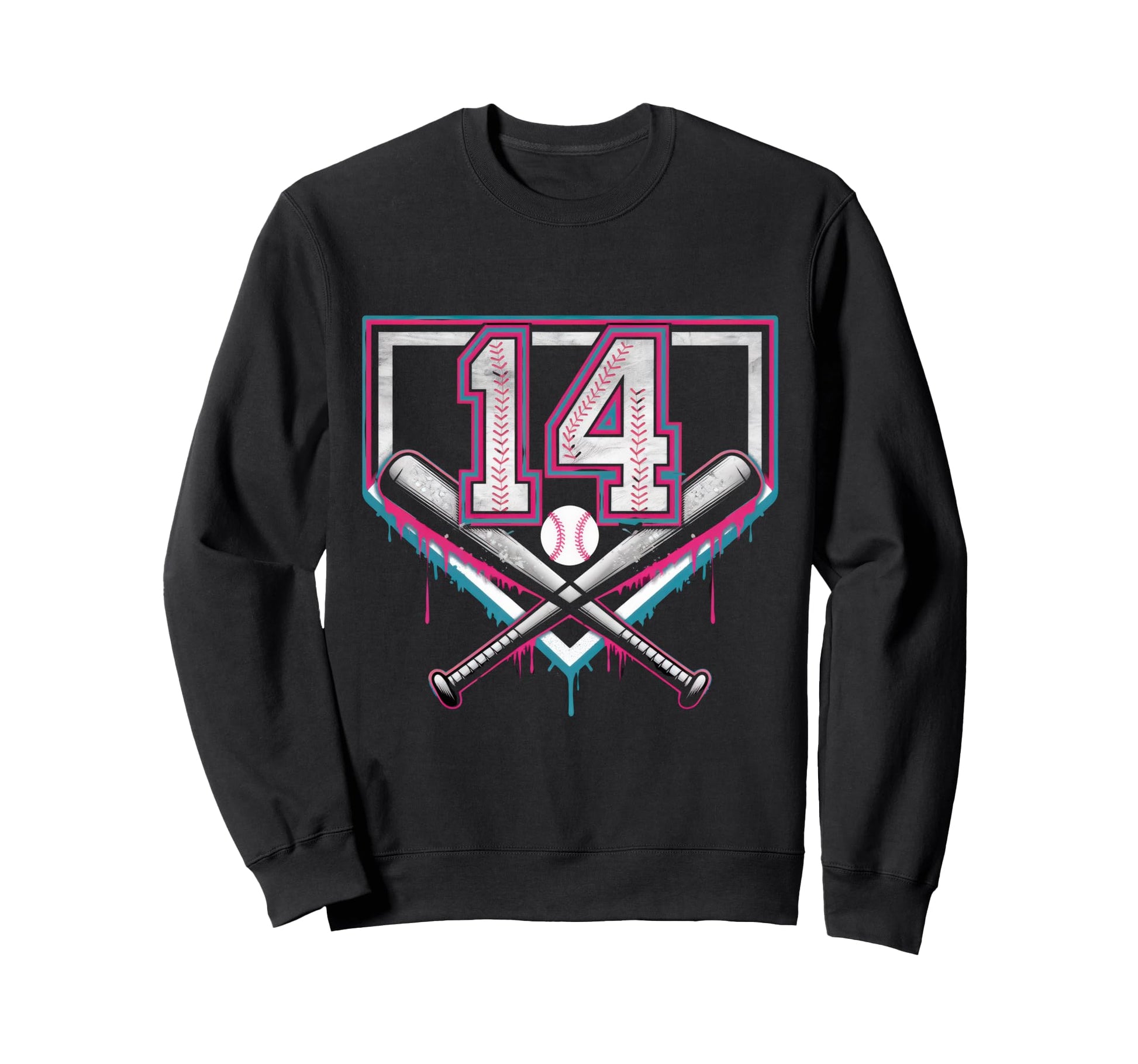 14Th Birthday Baseball Home Ice Sweatshirt - Trendy Graphic for Adults - T-Shirt, Sweatshirt, Hoodie