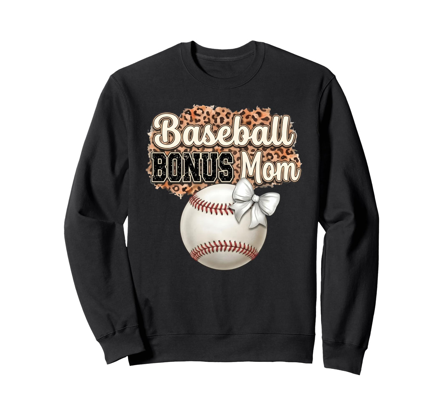 Leopard Bonus Mom Baseball Sweatshirt - Novelty Apparel for Adults - T-Shirt, Sweatshirt, Hoodie