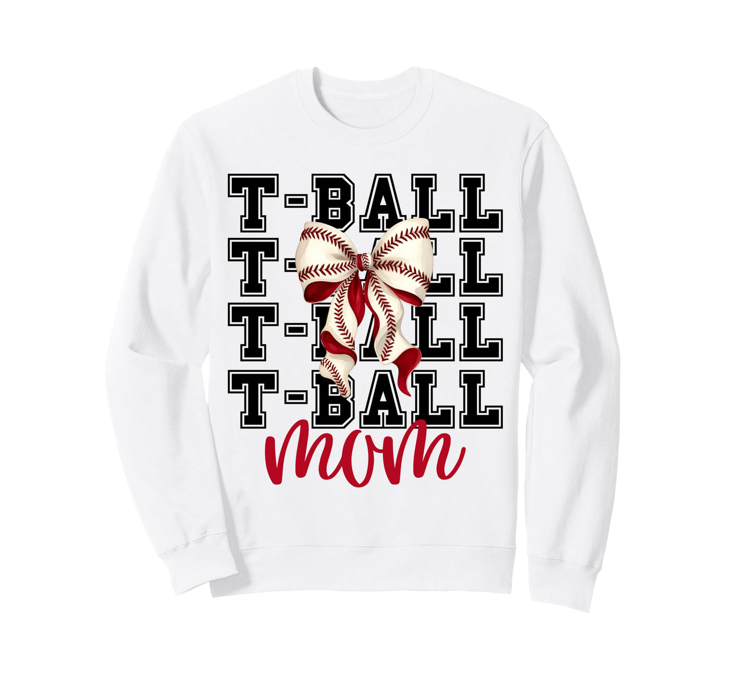 Tball Mom Teeball T Ball Coquette Sweatshirt - Custom Art Print for Adults - T-Shirt, Sweatshirt, Hoodie