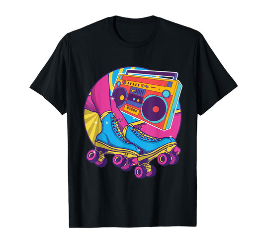 80S Roller Skating Roller Skates T-Shirt - Fun Novelty Design Men Women - T-Shirt, Sweatshirt, Hoodie