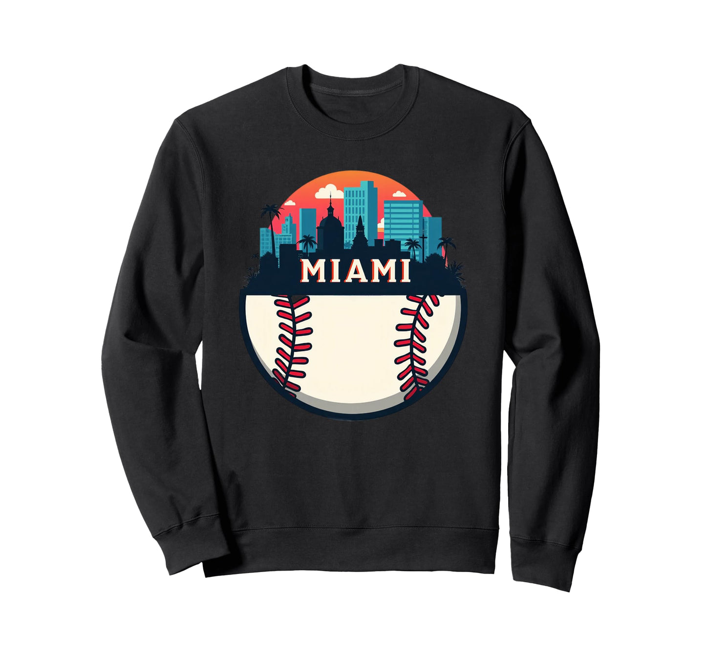 Miami Baseball Baseball Fan Lover Sweatshirt - Minimalist Print Men Women - T-Shirt, Sweatshirt, Hoodie