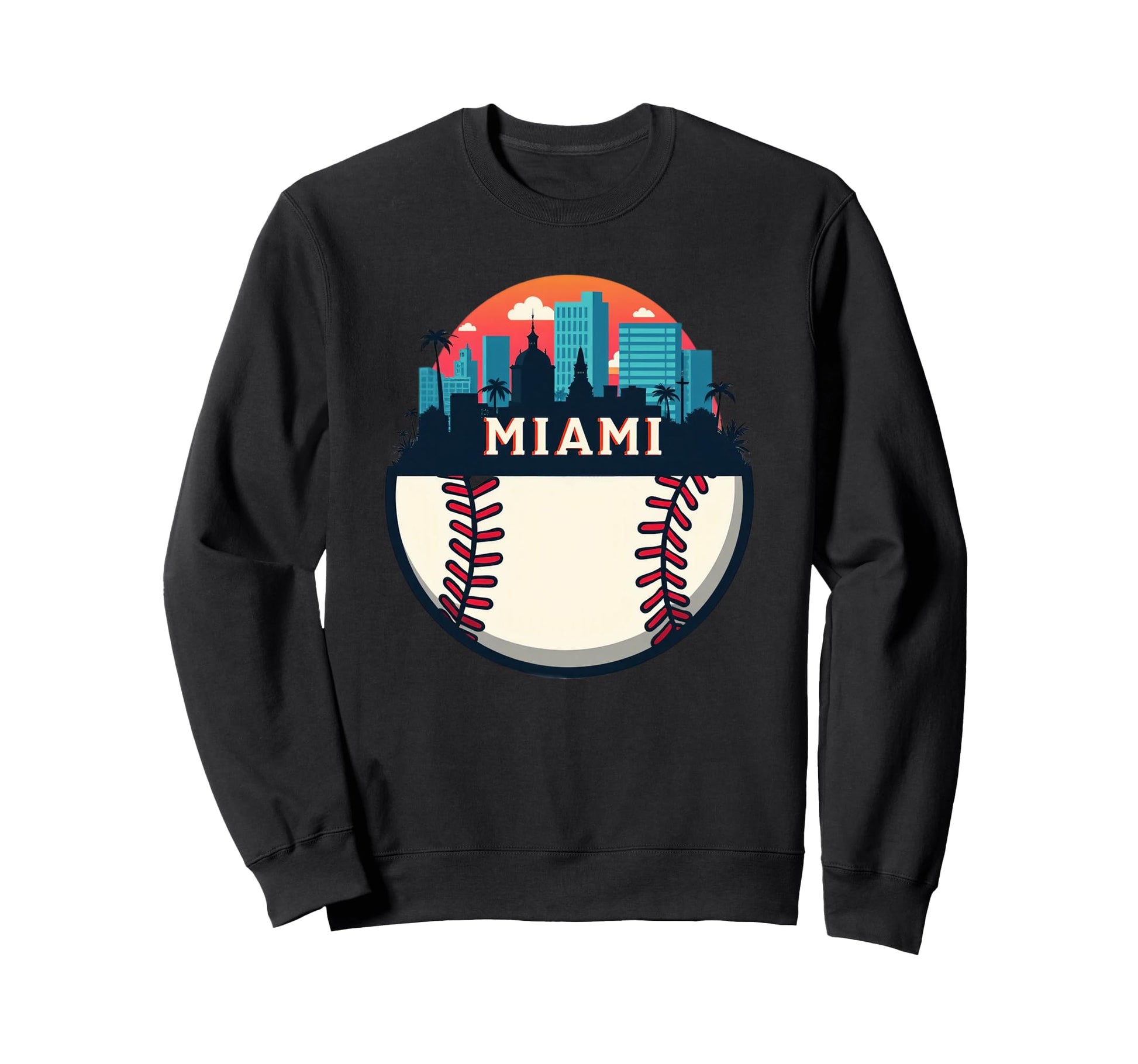 Miami Baseball Baseball Fan Lover Sweatshirt - Minimalist Print Men Women - T-Shirt, Sweatshirt, Hoodie
