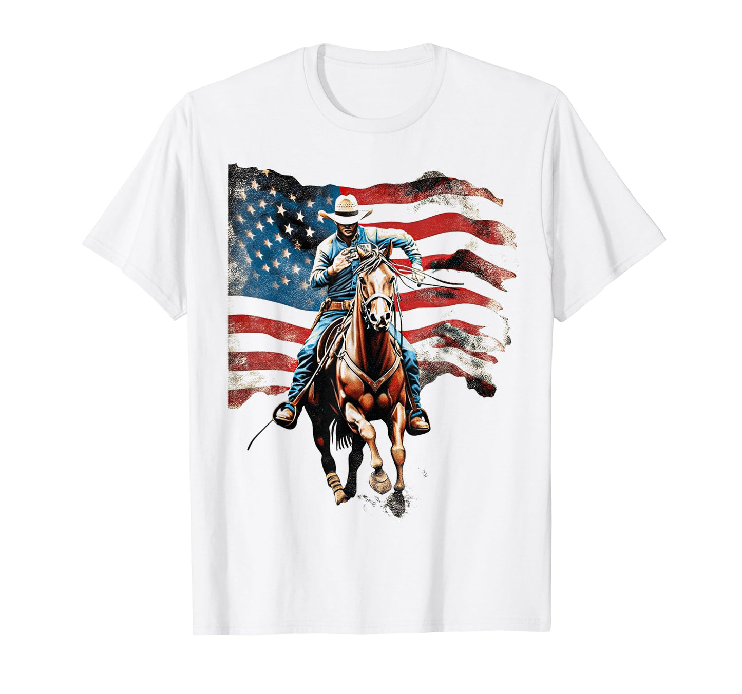 Cowboy Rodeo Horse Riding Usa Cowboy T-Shirt - Aesthetic Graphic for Adults - T-Shirt, Sweatshirt, Hoodie