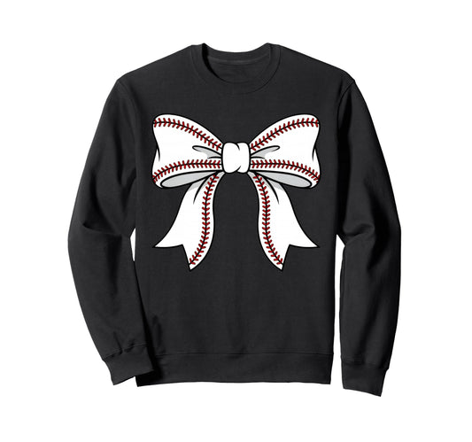 Baseball Bow Mothers Day Baseball Mom Sweatshirt - Graphic Print Men Women - T-Shirt, Sweatshirt, Hoodie