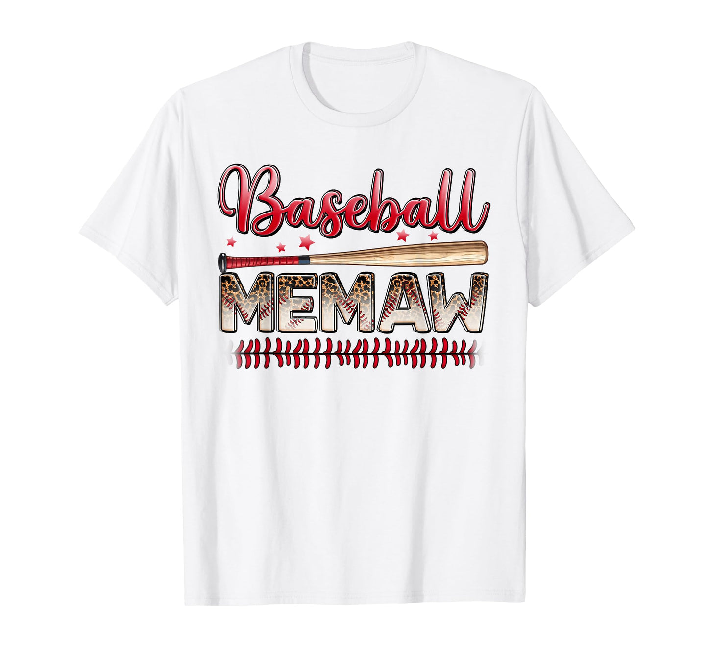 Baseball Memaw Funny Leopard Baseball T-Shirt - Graphic Print for Adults - T-Shirt, Sweatshirt, Hoodie