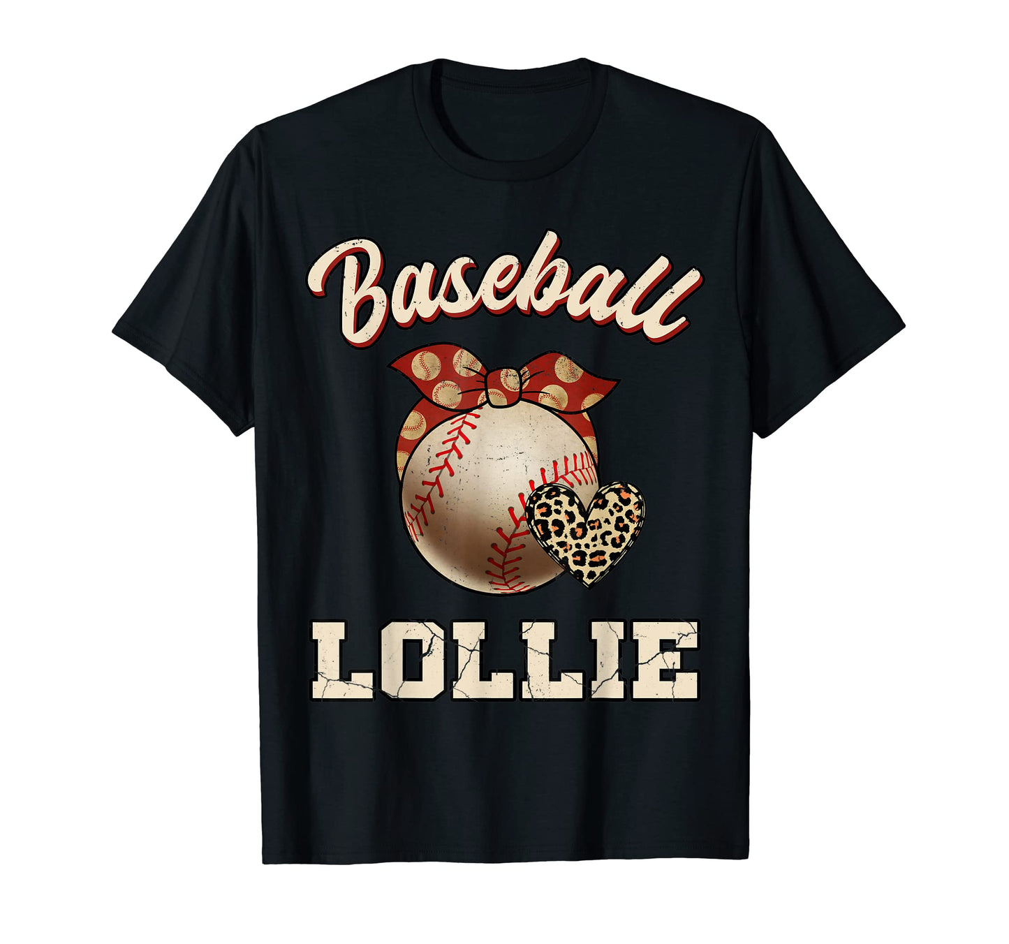 Baseball Lollie Bandana Leopard Heart T-Shirt - Unique Graphic for Adults - T-Shirt, Sweatshirt, Hoodie