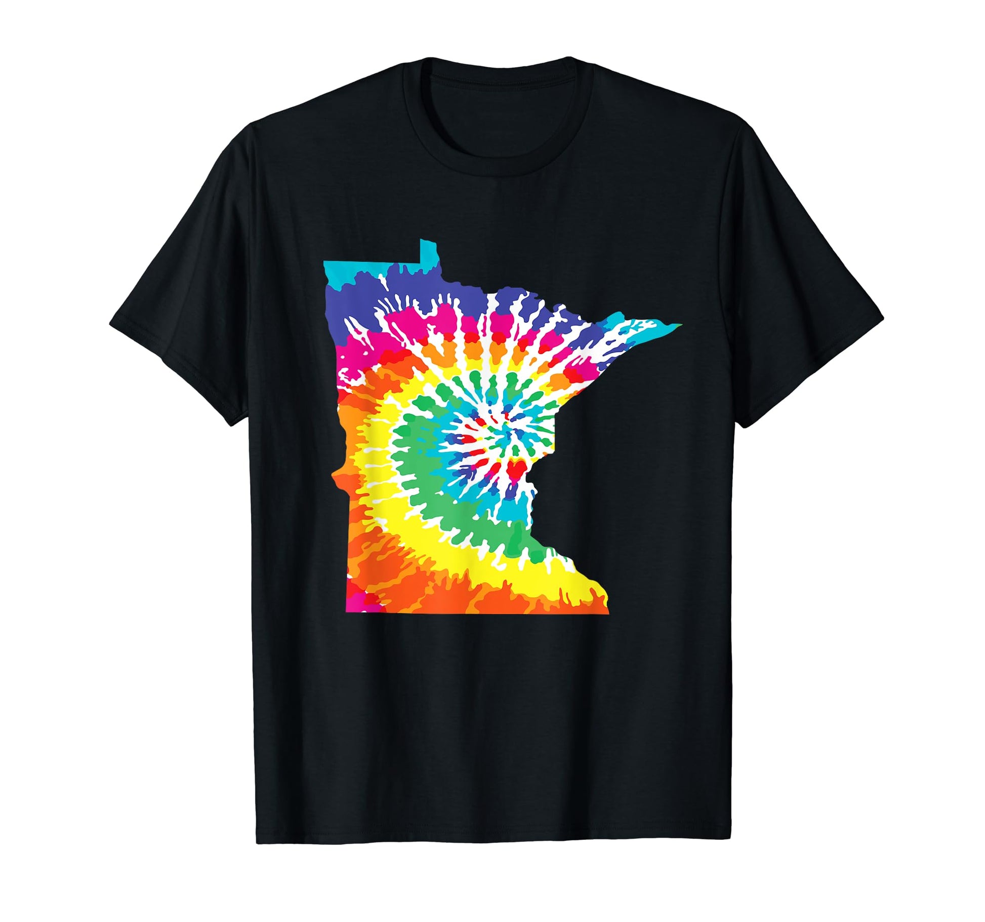 Tie Dye Minnesota Tie Dyed State Shape T-Shirt - Novelty Apparel for Adults - T-Shirt, Sweatshirt, Hoodie