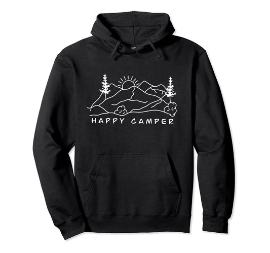 American Happy Camper 90S Gorpcore Hoodie - Minimalist Print Unisex - T-Shirt, Sweatshirt, Hoodie