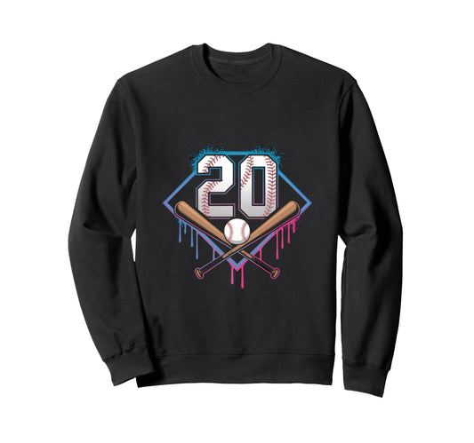 20Th Birthday Baseball Home Ice Sweatshirt - Casual Everyday Wear Unisex - T-Shirt, Sweatshirt, Hoodie