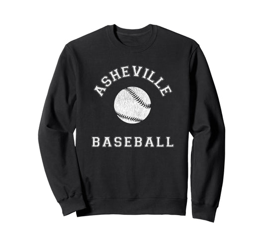 Asheville Baseball Distressed Sweatshirt - Graphic Print Unisex - T-Shirt, Sweatshirt, Hoodie