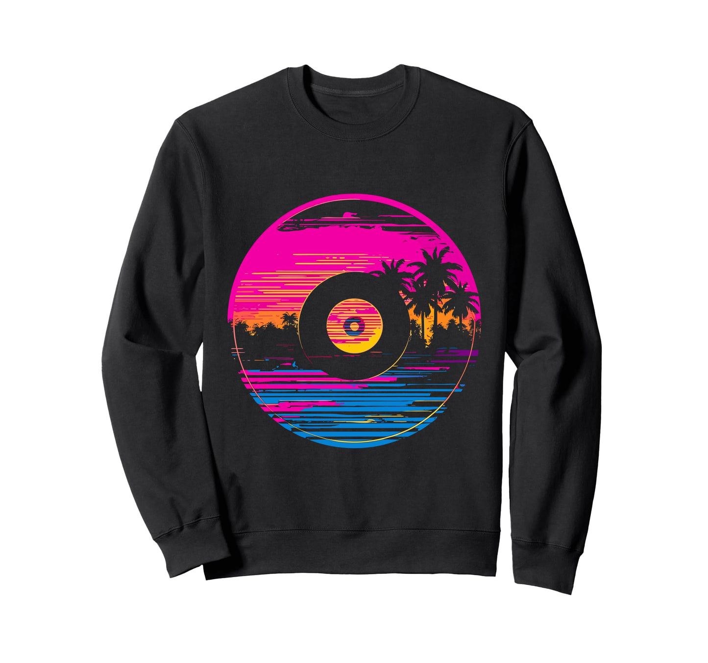 Vinyl Record Vaporwave Turntable Sweatshirt - Novelty Apparel for Adults - T-Shirt, Sweatshirt, Hoodie