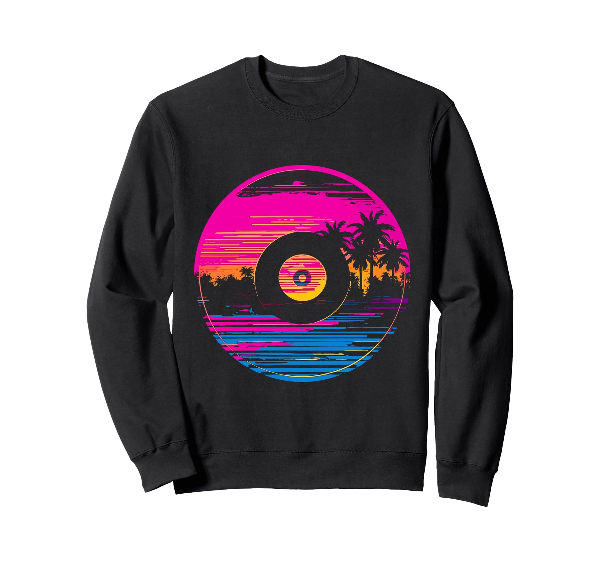 Vinyl Record Vaporwave Turntable Sweatshirt - Novelty Apparel for Adults - T-Shirt, Sweatshirt, Hoodie
