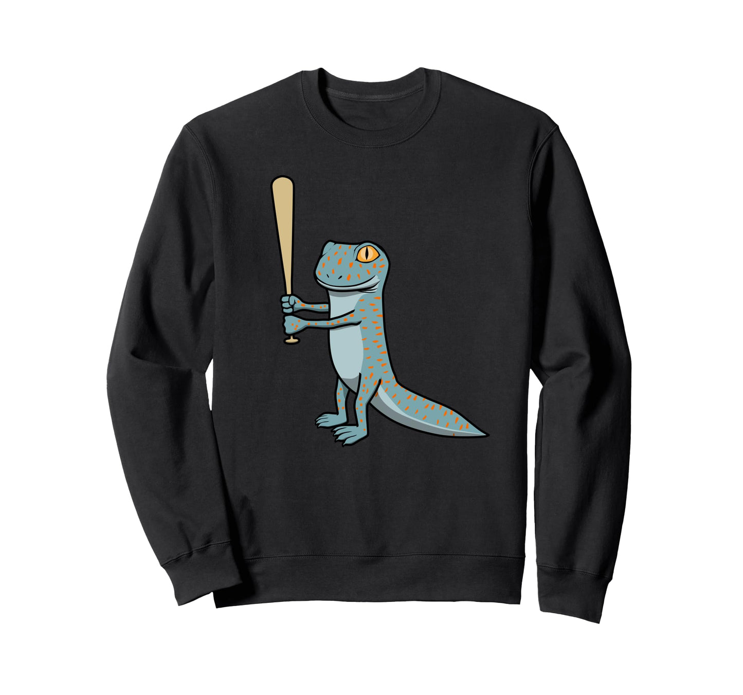 Gecko Baseball Player Reptile Sweatshirt - Minimalist Print for Adults - T-Shirt, Sweatshirt, Hoodie