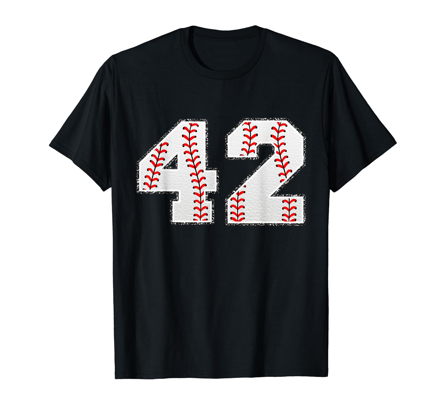 Number 42 Baseball Distressed Number T-Shirt - Novelty Apparel Unisex - T-Shirt, Sweatshirt, Hoodie