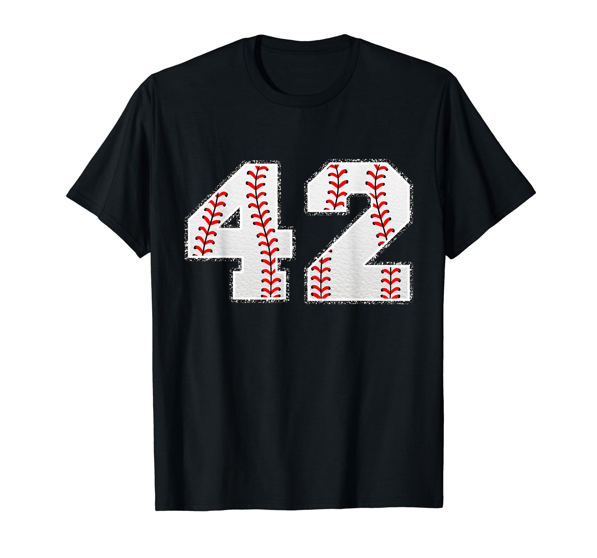 Number 42 Baseball Distressed Number T-Shirt - Novelty Apparel Unisex - T-Shirt, Sweatshirt, Hoodie