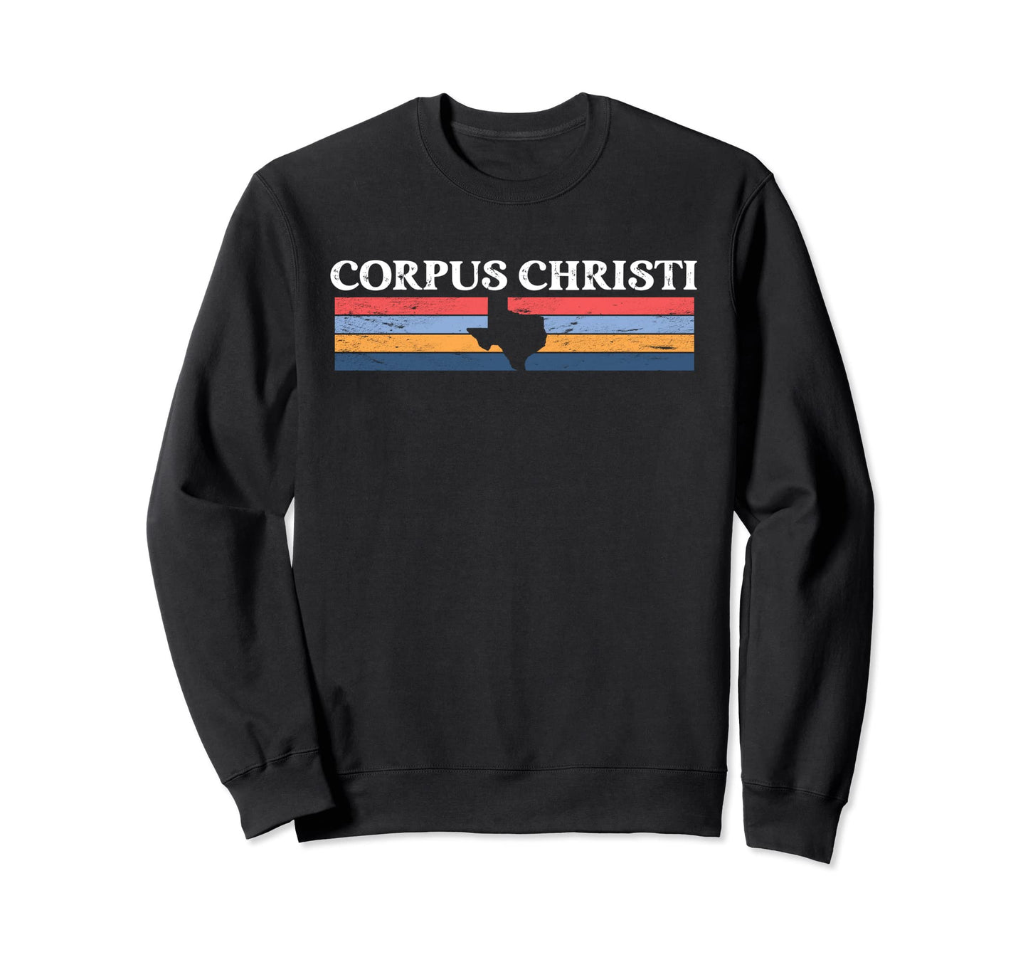 Corpus Christi Texas Tx Stripes State Sweatshirt - Novelty Apparel Unisex - T-Shirt, Sweatshirt, Hoodie