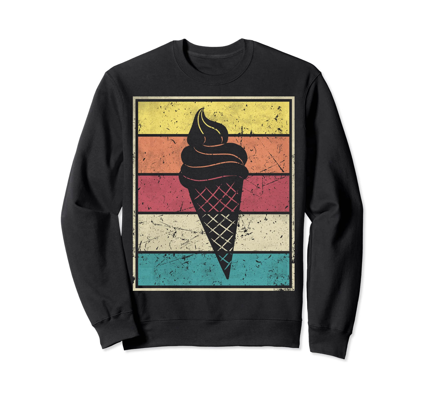 Icecream Cone Stripes Sweatshirt - Trendy Graphic Unisex - T-Shirt, Sweatshirt, Hoodie