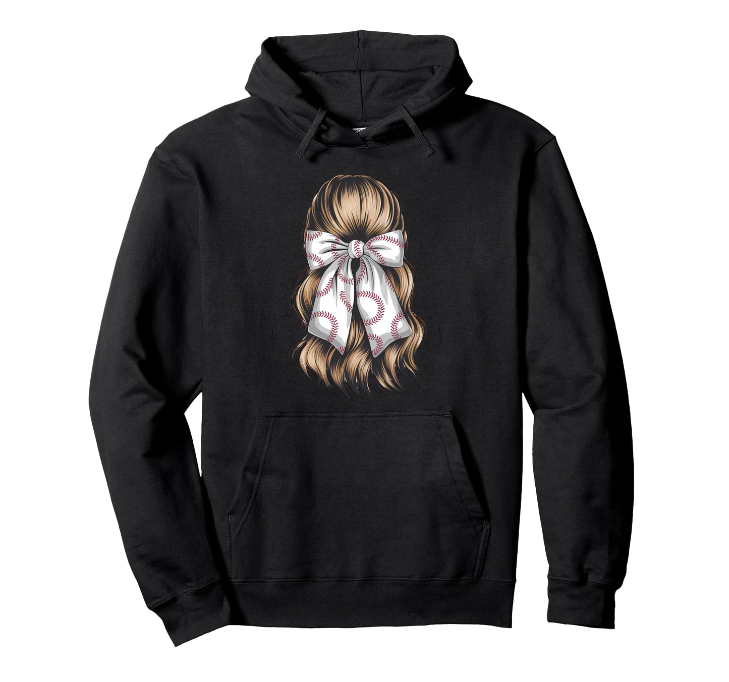 Baseball Coquette Bow Baseball Player Hoodie - Novelty Apparel for Adults - T-Shirt, Sweatshirt, Hoodie