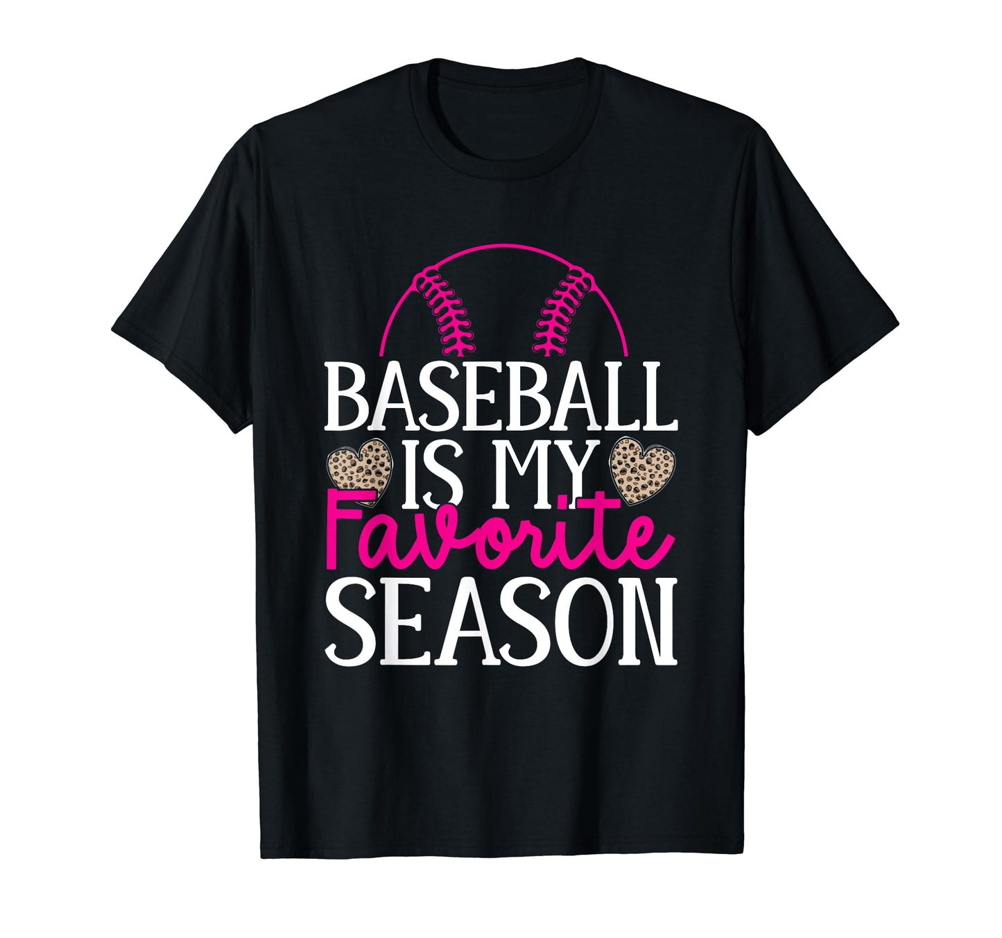 Baseball Womens Leopard Pattern T-Shirt - Streetwear Style for Adults - T-Shirt, Sweatshirt, Hoodie