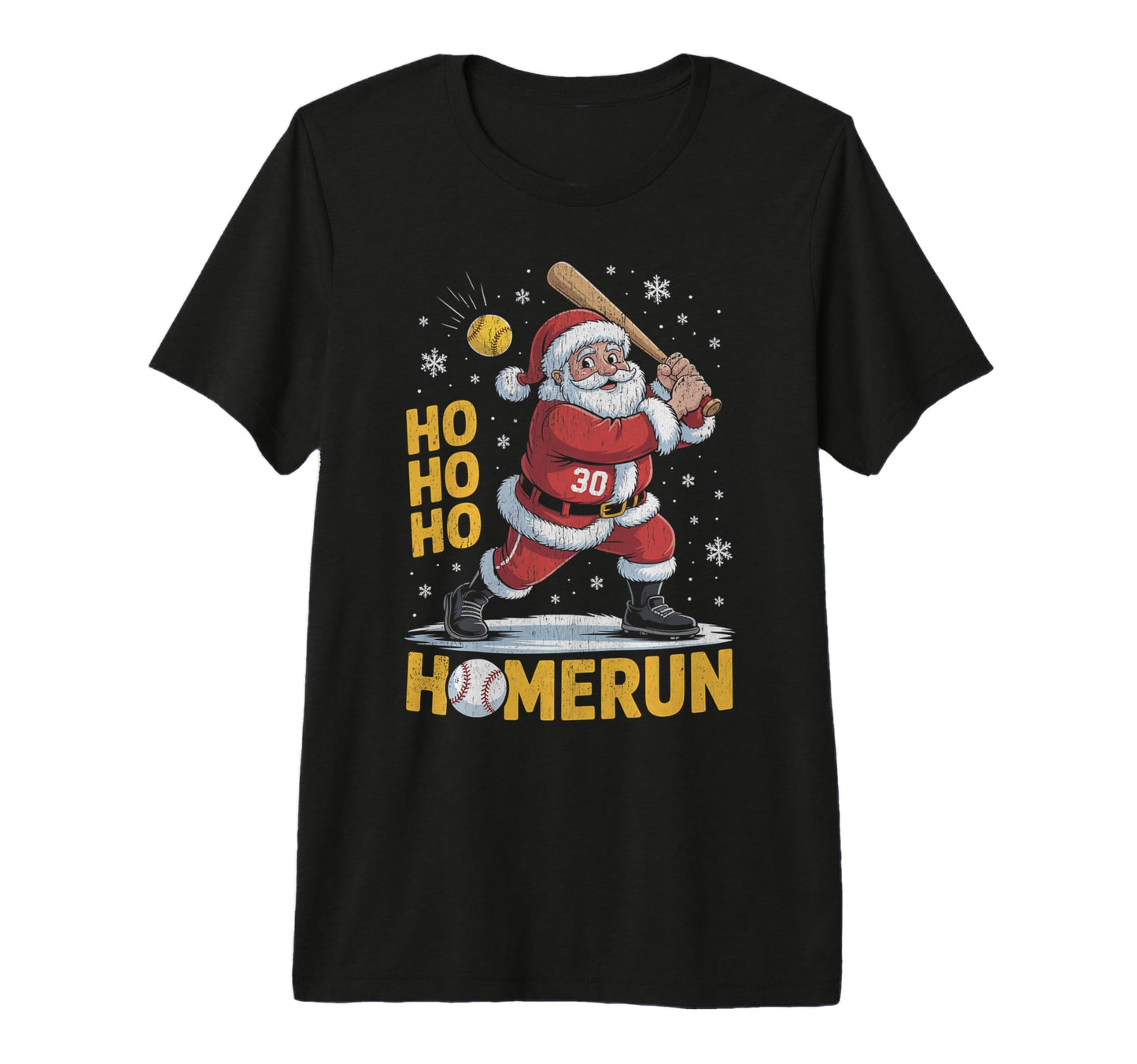 Ho Ho Home Run Funny Baseball Lover T-Shirt - Custom Art Print Unisex - T-Shirt, Sweatshirt, Hoodie