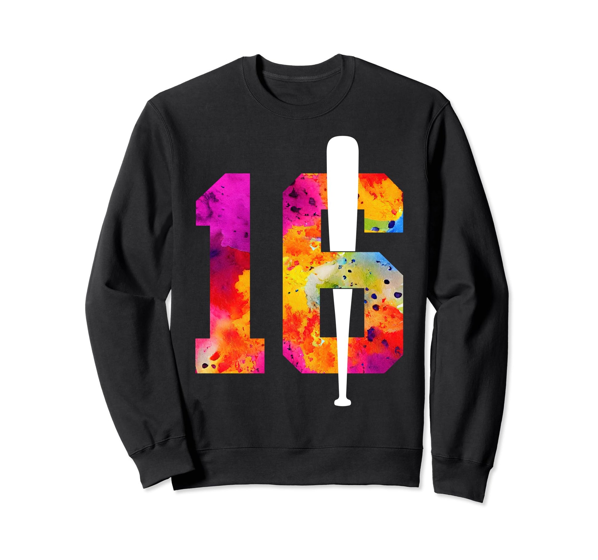 Number 16 Years Baseball 16Th Sweatshirt - Trendy Graphic for Adults - T-Shirt, Sweatshirt, Hoodie