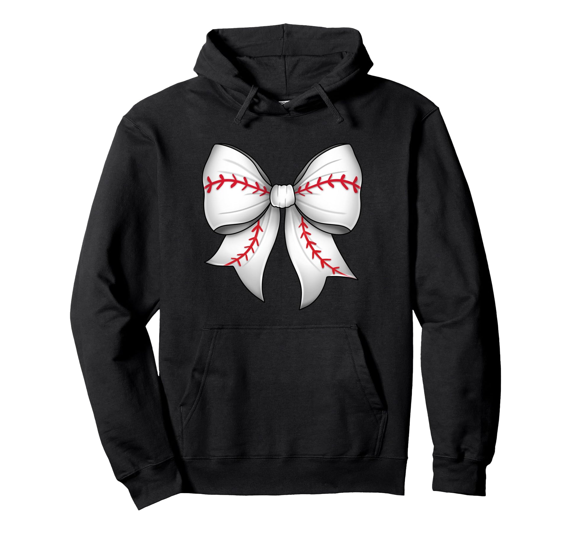 Sports Coquette Bow Baseball Hoodie - Aesthetic Graphic for Adults - T-Shirt, Sweatshirt, Hoodie