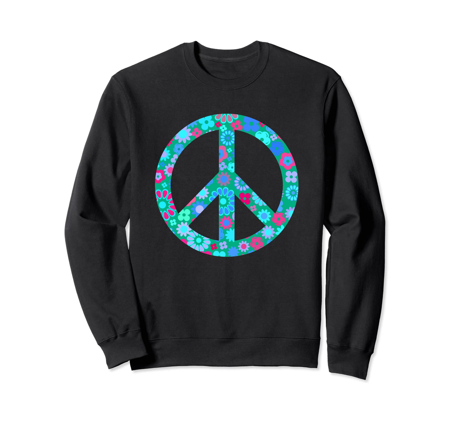 Hippie Costume Flower Power Love Sweatshirt - Aesthetic Graphic Men Women - T-Shirt, Sweatshirt, Hoodie