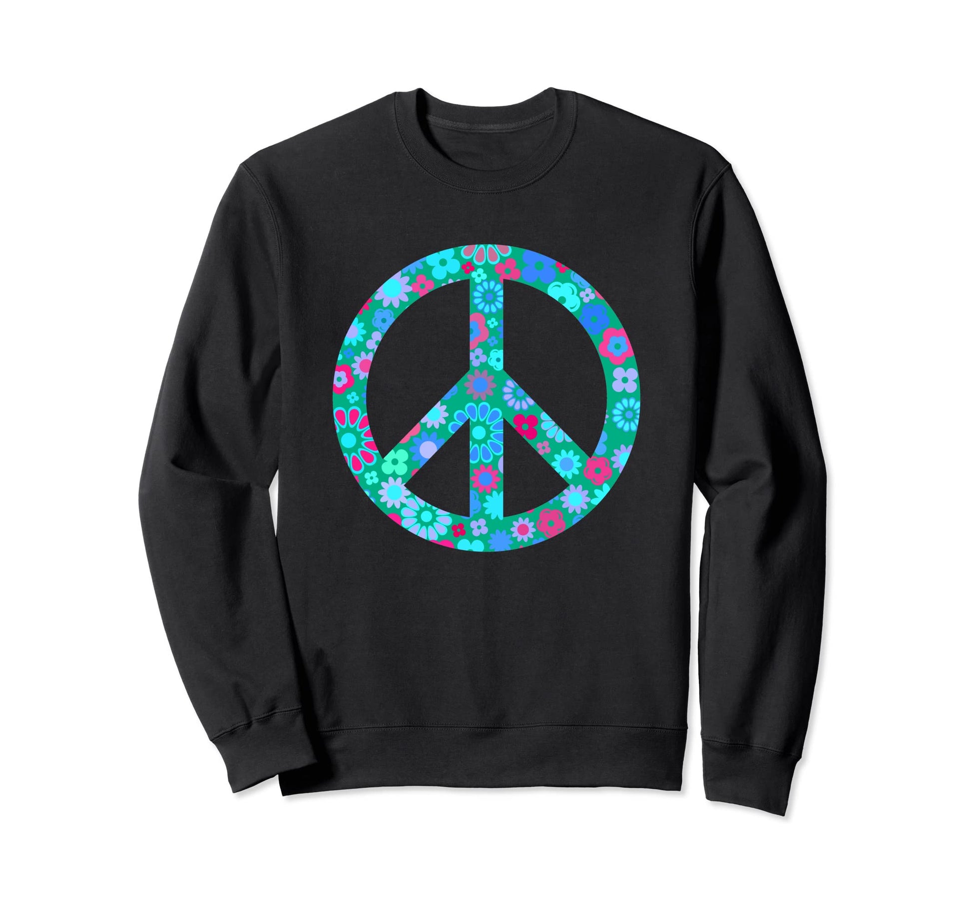 Hippie Costume Flower Power Love Sweatshirt - Aesthetic Graphic Men Women - T-Shirt, Sweatshirt, Hoodie